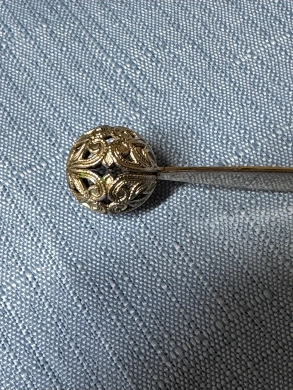 Sterling silver cocktail picks ornate tops 1940s or 1950s 2 5/8” long, set of 2